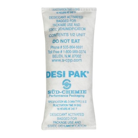 Desi Pak 1-1/2 x 3-1/4 x-1/4'' Tyvek Clay Desiccants - 5 Gallon Pail, 550PK BUY00016393